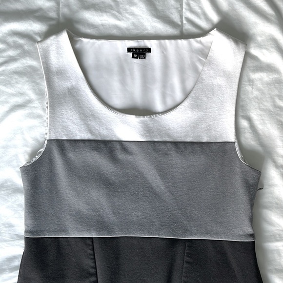 Theory Colorblock Audrey Sleeveless Dress with Pockets Sz 10 - Picture 6 of 17